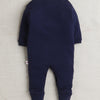 Boys 100% Cotton Vehicle Sleepsuit - Navy & White