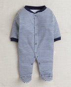 Bumzee Navy & White Graphic Print Sleepsuit, Pack of 3, Full Sleeves, 100% Cotton (Style Peb10044)