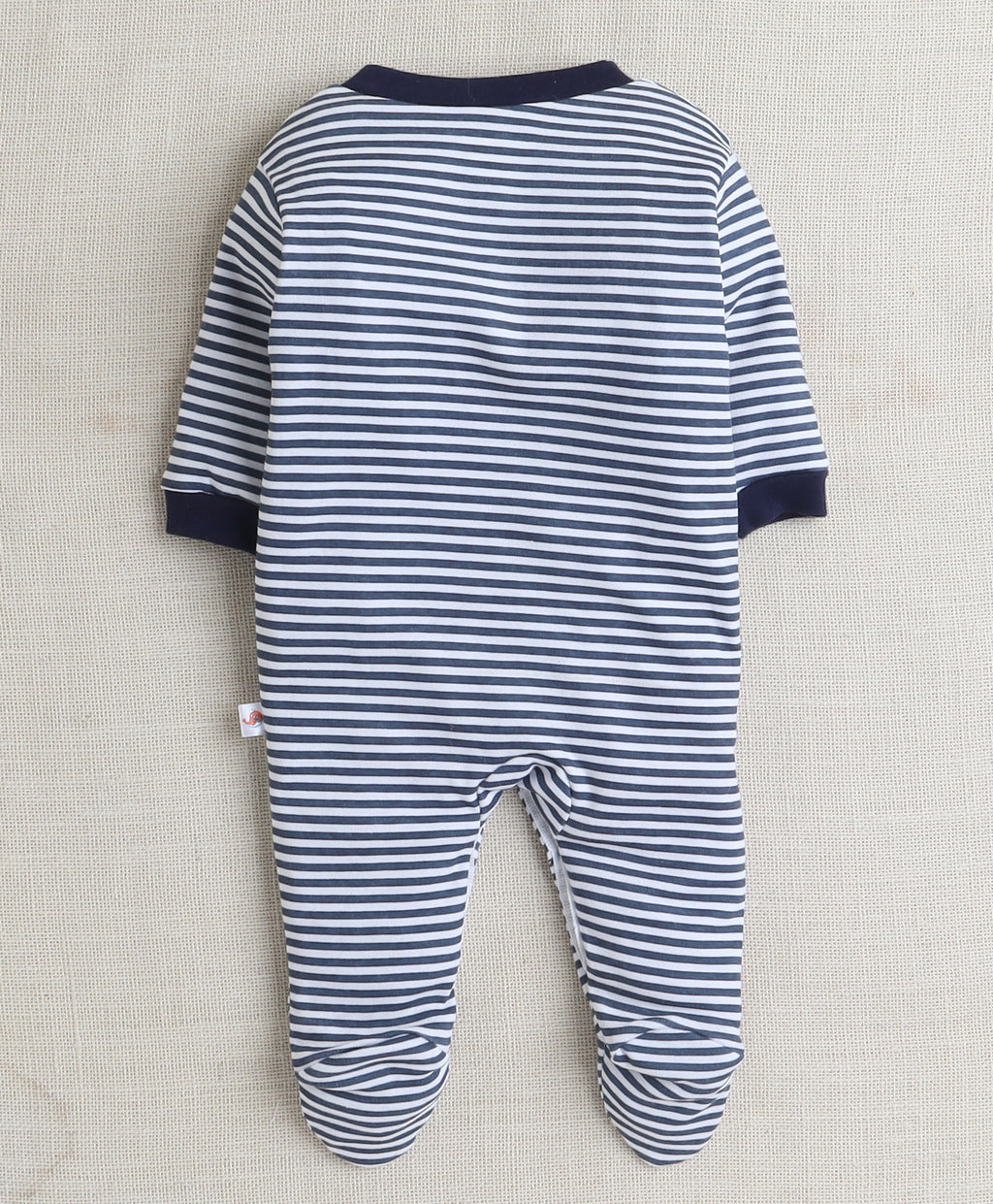 Bumzee Navy & White Graphic Print Sleepsuit, Pack of 3, Full Sleeves, 100% Cotton (Style Peb10044)