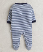 Bumzee Navy & White Graphic Print Sleepsuit, Pack of 3, Full Sleeves, 100% Cotton (Style Peb10044)