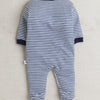 Boys 100% Cotton Vehicle Sleepsuit - Navy & White