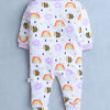 Girls 100% Cotton Rainbow & Bee Sleepsuit - Lavender & White