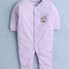 Girls 100% Cotton Rainbow & Bee Sleepsuit - Lavender & White