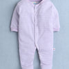 Girls 100% Cotton Rainbow & Bee Sleepsuit - Lavender & White