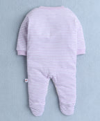 Bumzee Lavender & White Graphic Print Sleepsuit, Pack of 3, Full Sleeves (Style Peb10049)