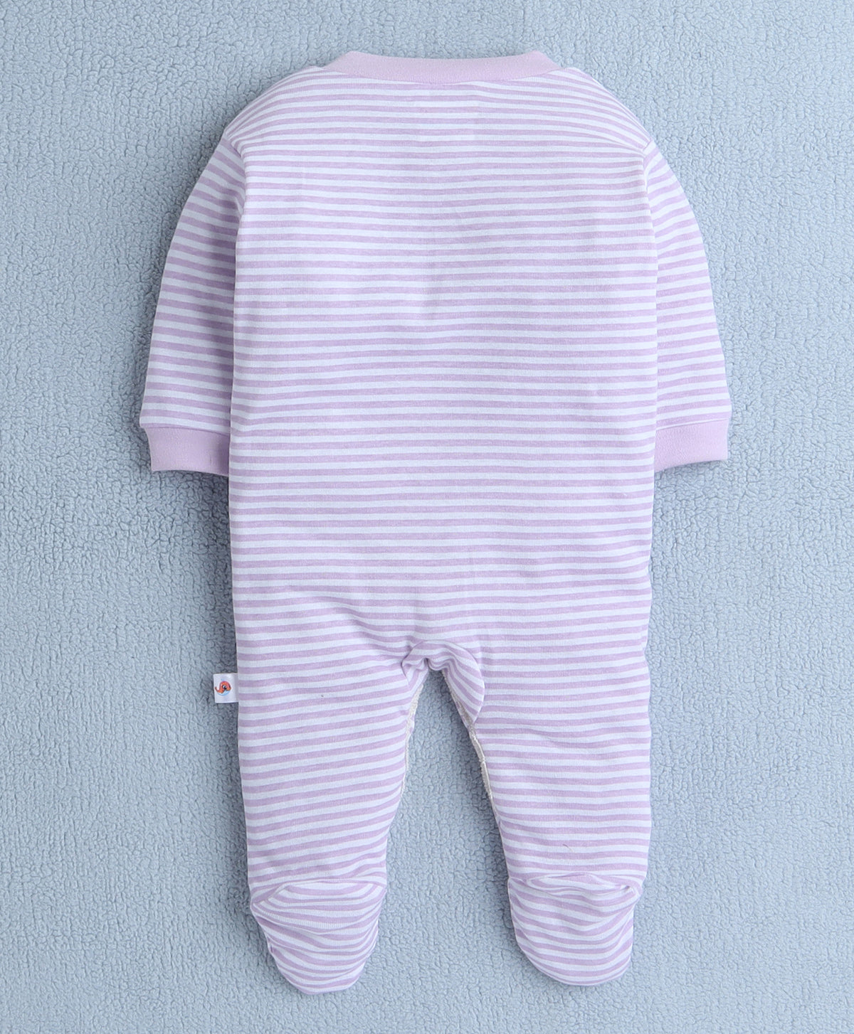Bumzee Lavender & White Graphic Print Sleepsuit, Pack of 3, Full Sleeves (Style Peb10049)