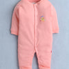 Girls 100% Cotton Elephant Sleepsuit - Peach & White