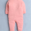 Girls 100% Cotton Elephant Sleepsuit - Peach & White
