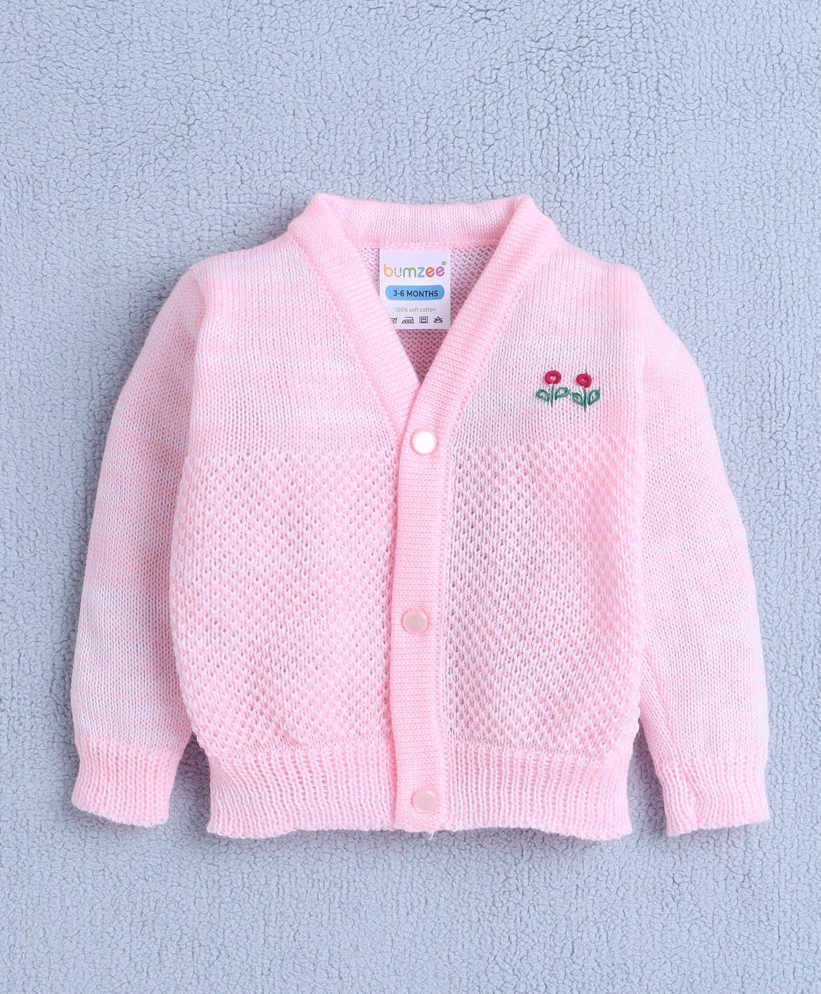 Girls Acrylic Blend Solid Sweater with Cap & Socks - Pink