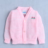 Girls Acrylic Blend Solid Sweater with Cap & Socks - Pink