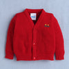 Boys Acrylic Blend Solid Sweater with Cap & Socks - Red