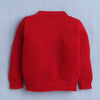 Boys Acrylic Blend Solid Sweater with Cap & Socks - Red
