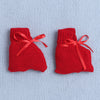 Boys Acrylic Blend Solid Sweater with Cap & Socks - Red