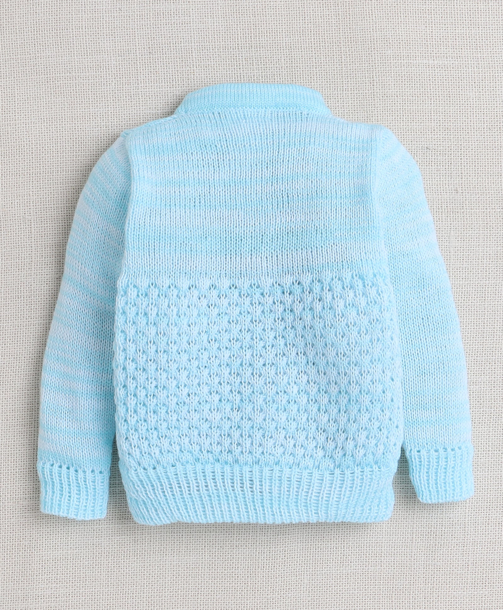 Boys Acrylic Blend Solid Sweater with Cap & Socks - Aqua