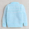 Boys Acrylic Blend Solid Sweater with Cap & Socks - Aqua