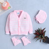 Girls Acrylic Blend Solid Sweater with Cap & Socks - Pink