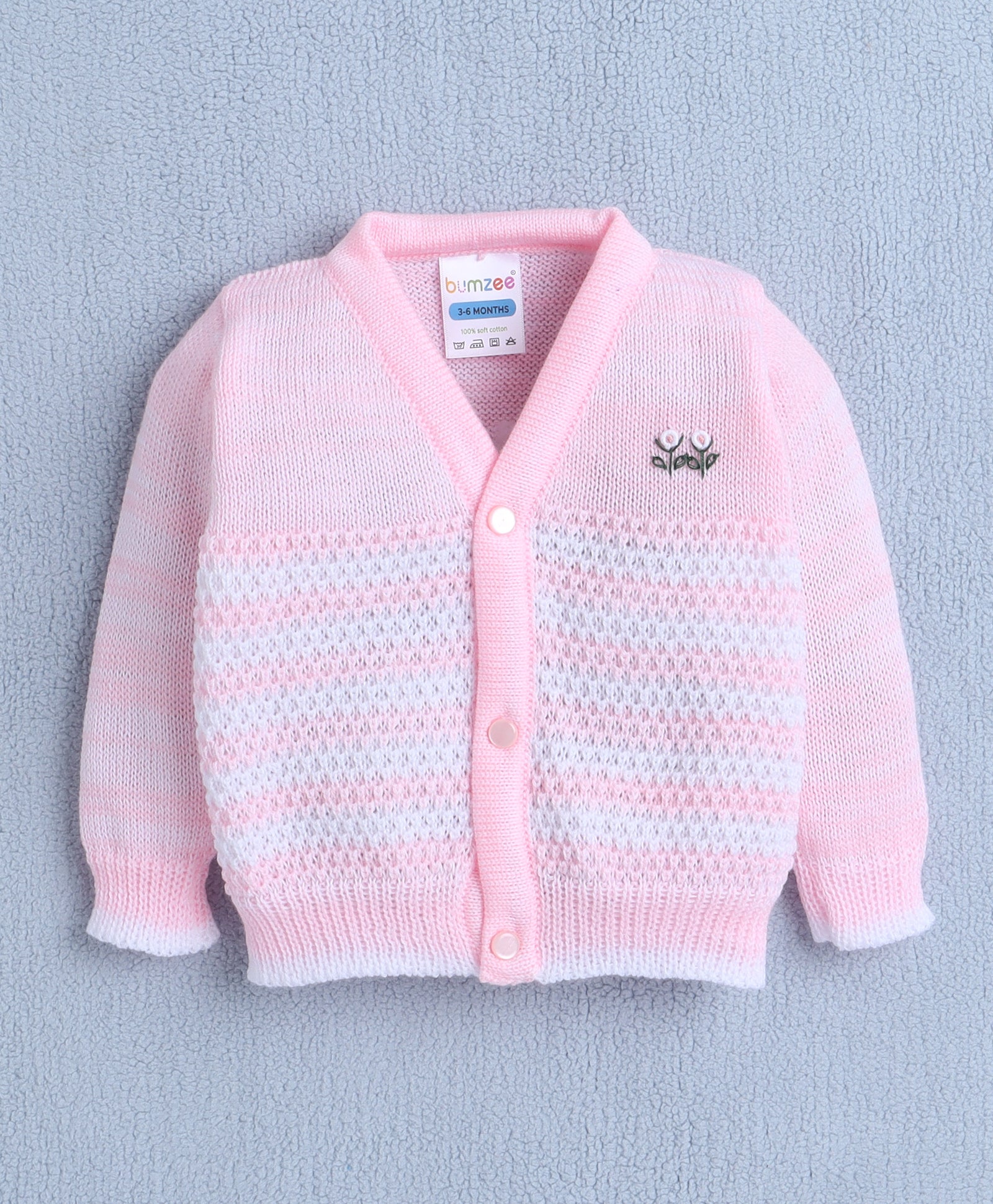Girls Acrylic Blend Solid Sweater with Cap & Socks - Pink