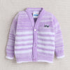 Girls Acrylic Blend Solid Sweater with Cap & Socks - Lavender