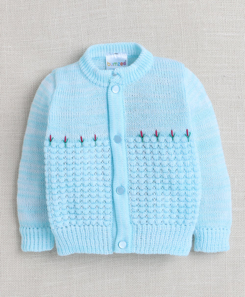 Aqua Baby Boys Full Sleeves Acrylic Blend Sweater With Cap & Socks