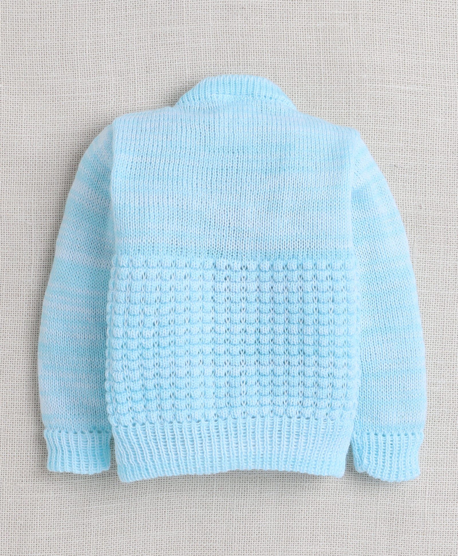 Boys Acrylic Blend Solid Sweater with Cap & Socks - Aqua