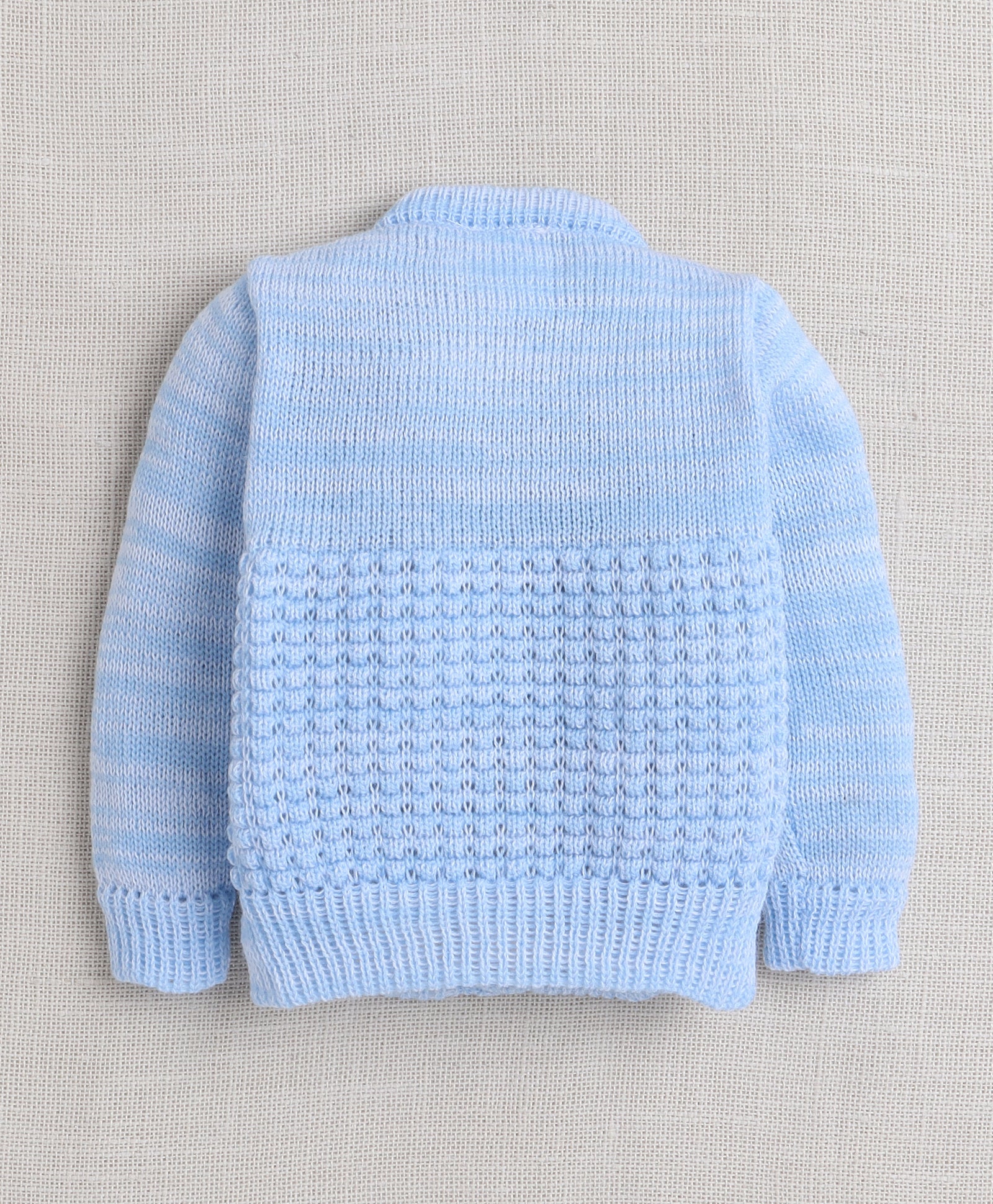 Boys Acrylic Blend Solid Sweater with Cap & Socks - Blue