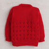 Boys Acrylic Blend Solid Sweater with Cap & Socks - Red