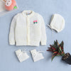 Girls Acrylic Blend Solid Sweater with Cap & Socks - Lemon