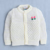Girls Acrylic Blend Solid Sweater with Cap & Socks - Lemon