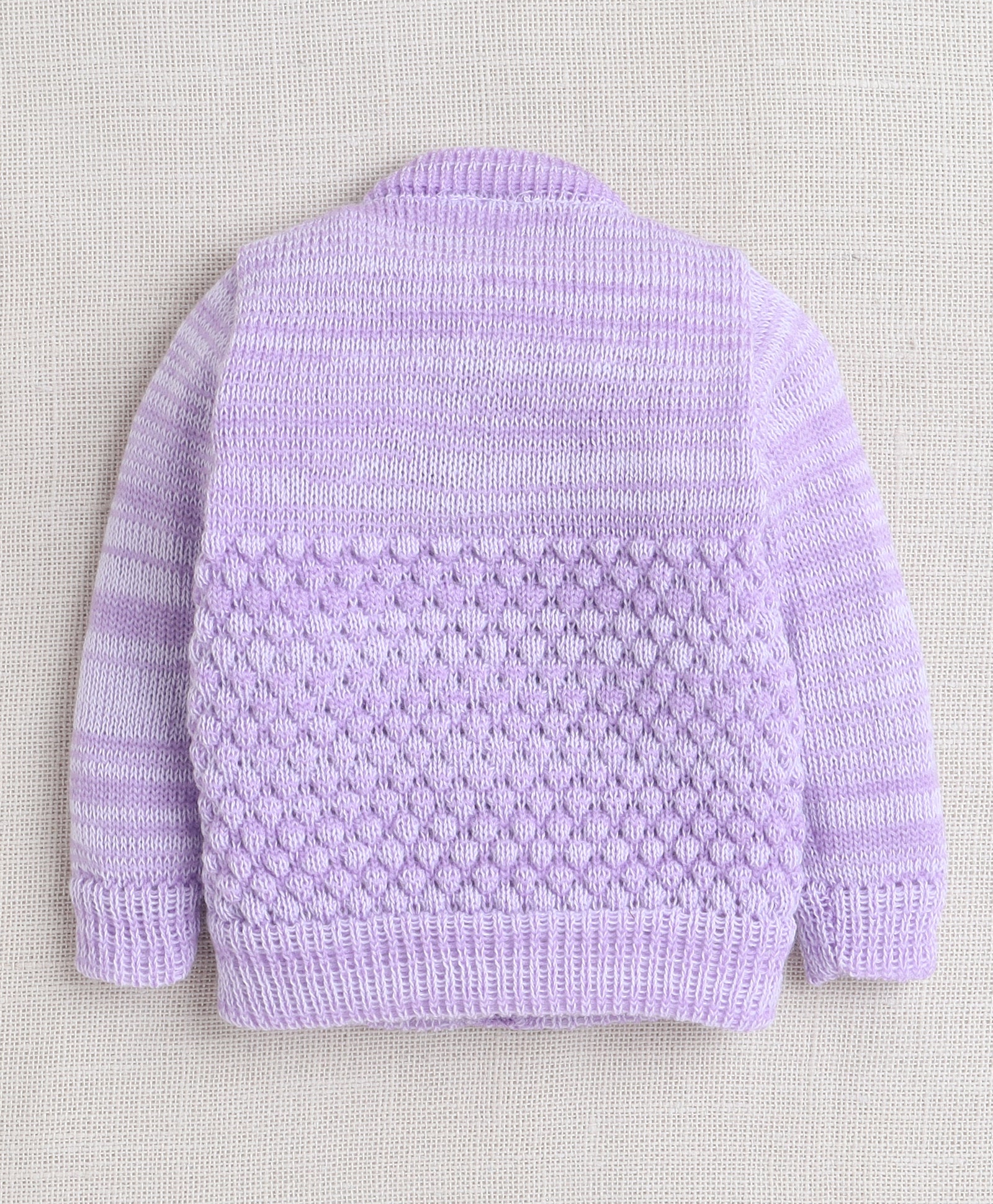 Girls Acrylic Blend Solid Sweater with Cap & Socks - Lavender