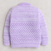 Girls Acrylic Blend Solid Sweater with Cap & Socks - Lavender