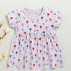 Lilac Girls Cap Sleeves Cotton Knee Length Frock