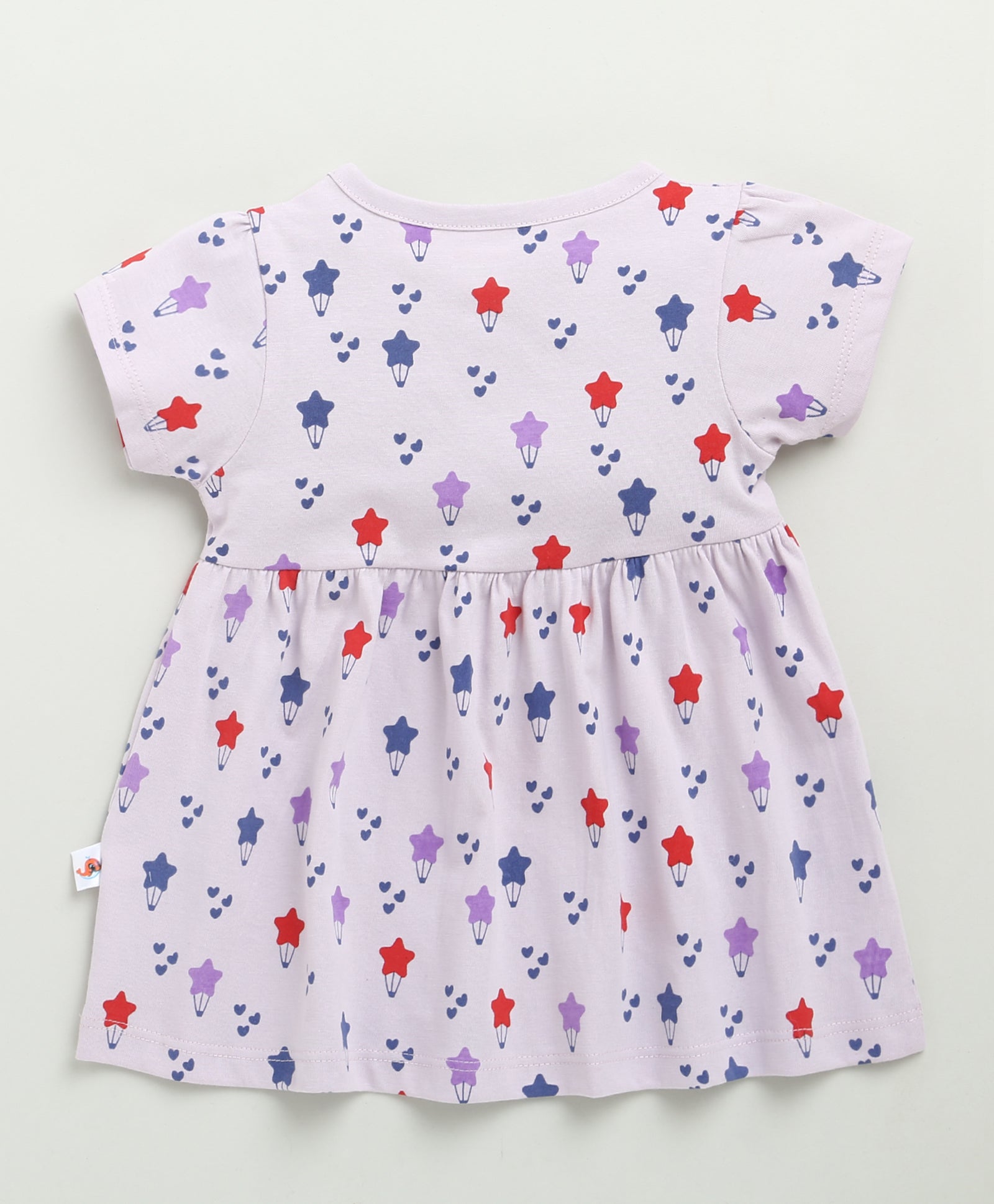 Lilac Girls Cap Sleeves Cotton Knee Length Frock