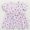 Lilac Girls Cap Sleeves Cotton Knee Length Frock