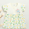 Cream Girls Cap Sleeves Cotton Knee Length Frock