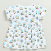 White Girls Cap Sleeves Cotton Knee Length Frock