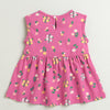 Magenta Girls Sleeveless Cotton Knee Length Frock