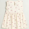 Beige Girls Sleeveless Cotton Knee Length Frock
