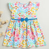 Girls 100% Cotton Floral Frocks - White