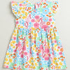 Girls 100% Cotton Floral Frocks - White