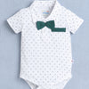 Boys 100% Cotton Star Bodysuit & Short Set - White & Bottle Green