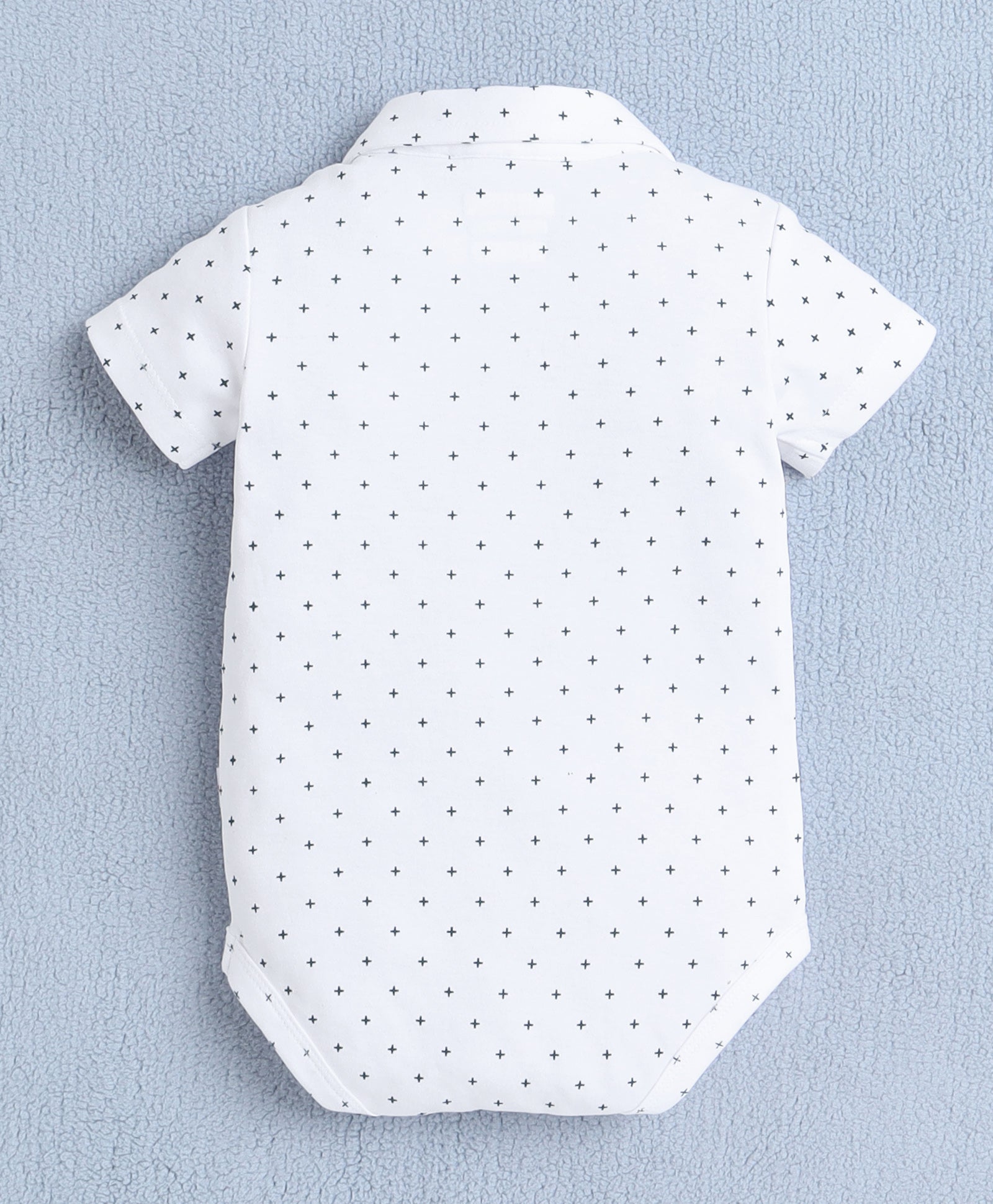 Boys 100% Cotton Star Bodysuit & Short Set - White & Bottle Green