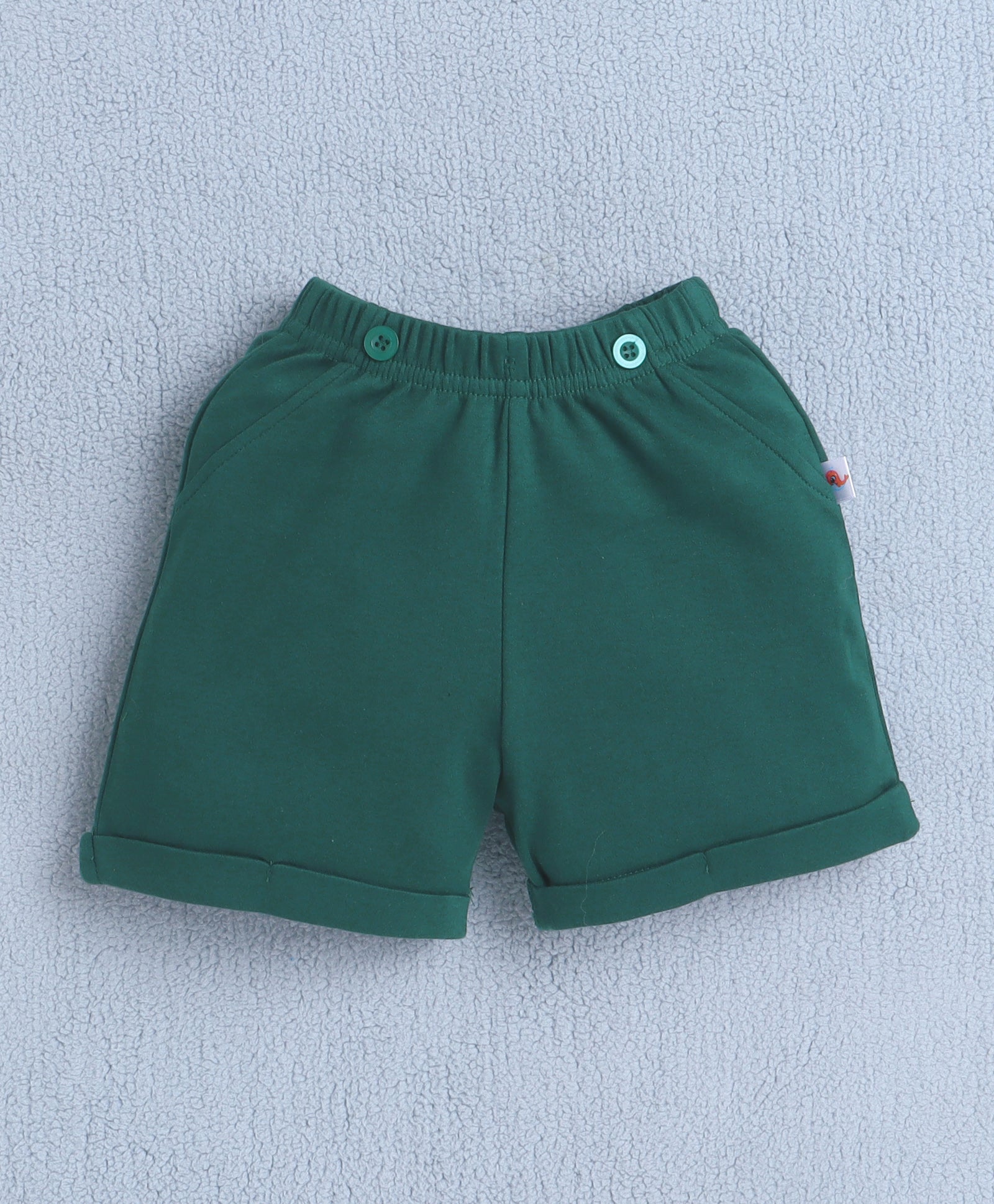 Boys 100% Cotton Star Bodysuit & Short Set - White & Bottle Green