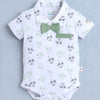 Boys 100% Cotton Palm Tree Bodysuit & Short Set - White & Green