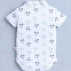 Boys 100% Cotton Palm Tree Bodysuit & Short Set - White & Green