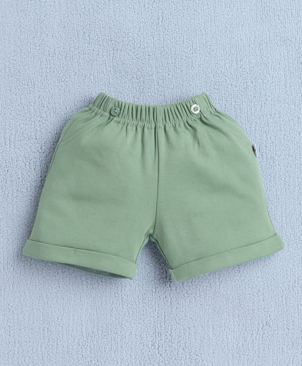 Bumzee White & Green Graphic Print Bodysuit & Short Set, Half Sleeves, 100% Cotton