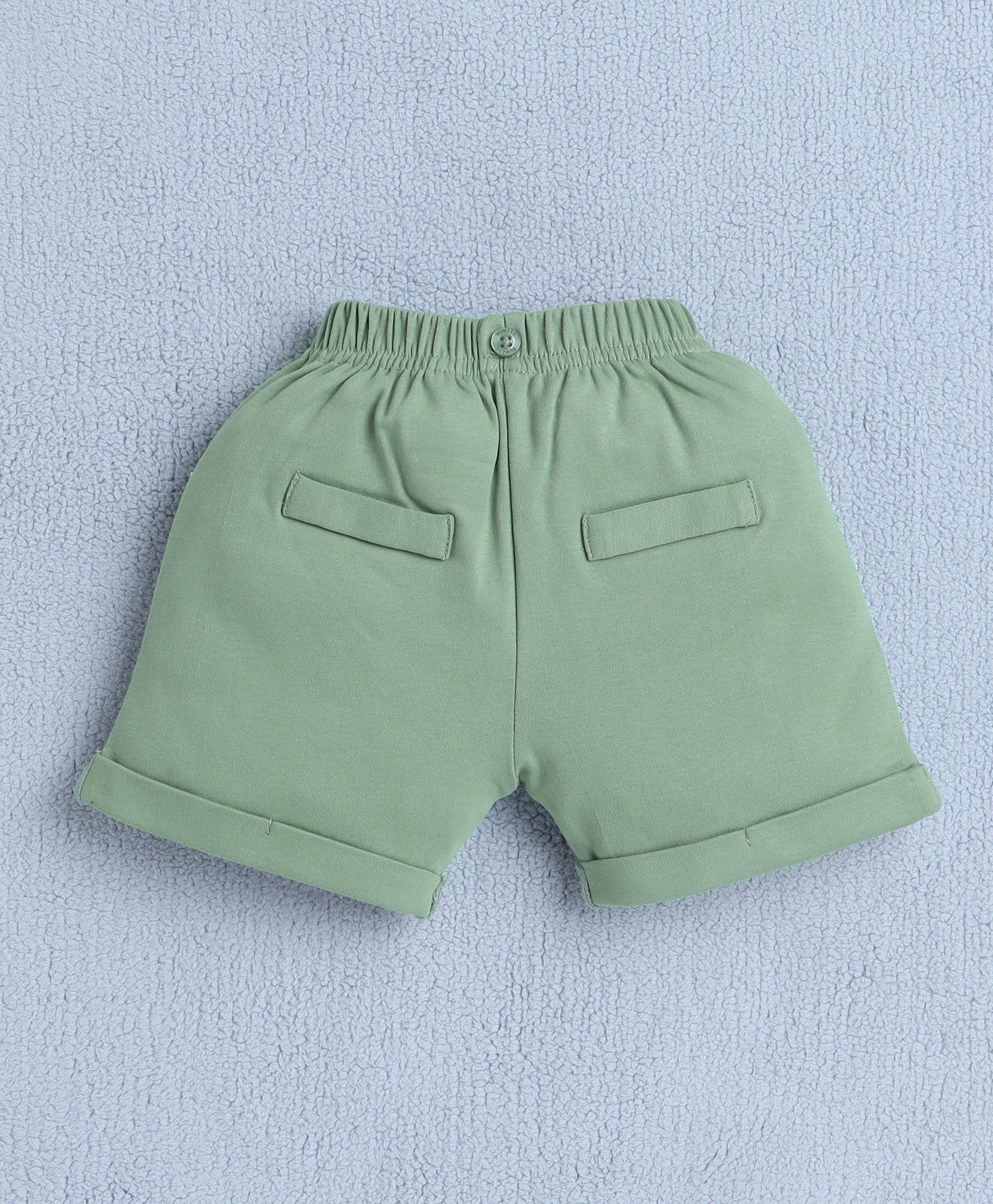 Boys 100% Cotton Palm Tree Bodysuit & Short Set - White & Green
