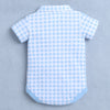Boys 100% Cotton Checks Bodysuit & Short Set - Blue & White