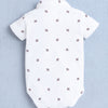 Boys 100% Cotton Star Bodysuit & Short Set - White & Maroon
