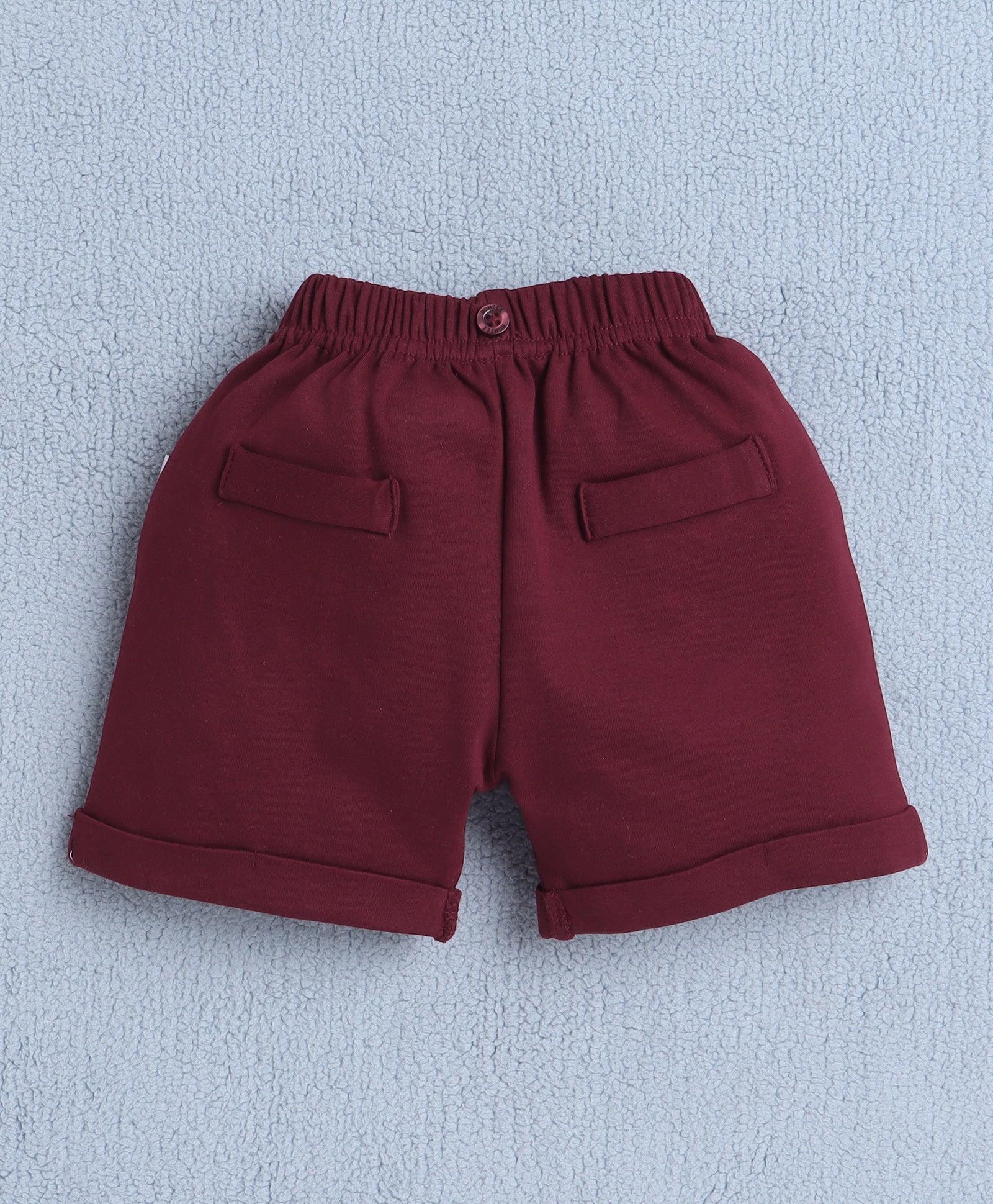 Boys 100% Cotton Star Bodysuit & Short Set - White & Maroon