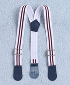 Bumzee White & Maroon Graphic Print Bodysuit & Short Set, Half Sleeves